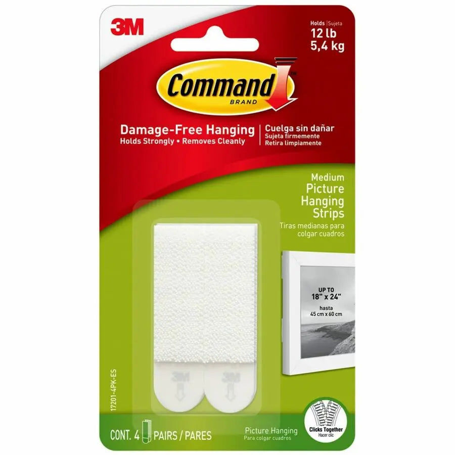 3M Command Medium Picture Hanging Strips – Easy Wall Mounts for Photos, Art, and Small Items
