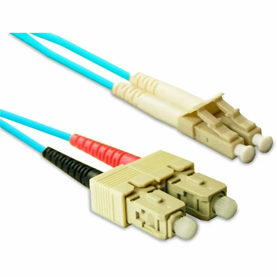 ENET 5M SC/LC Duplex Multimode 50/125 Fiber Optic Patch Cable - Aqua, 10Gb OM4 or Better, NSI Industries SCLC-OM4-5M-ENC