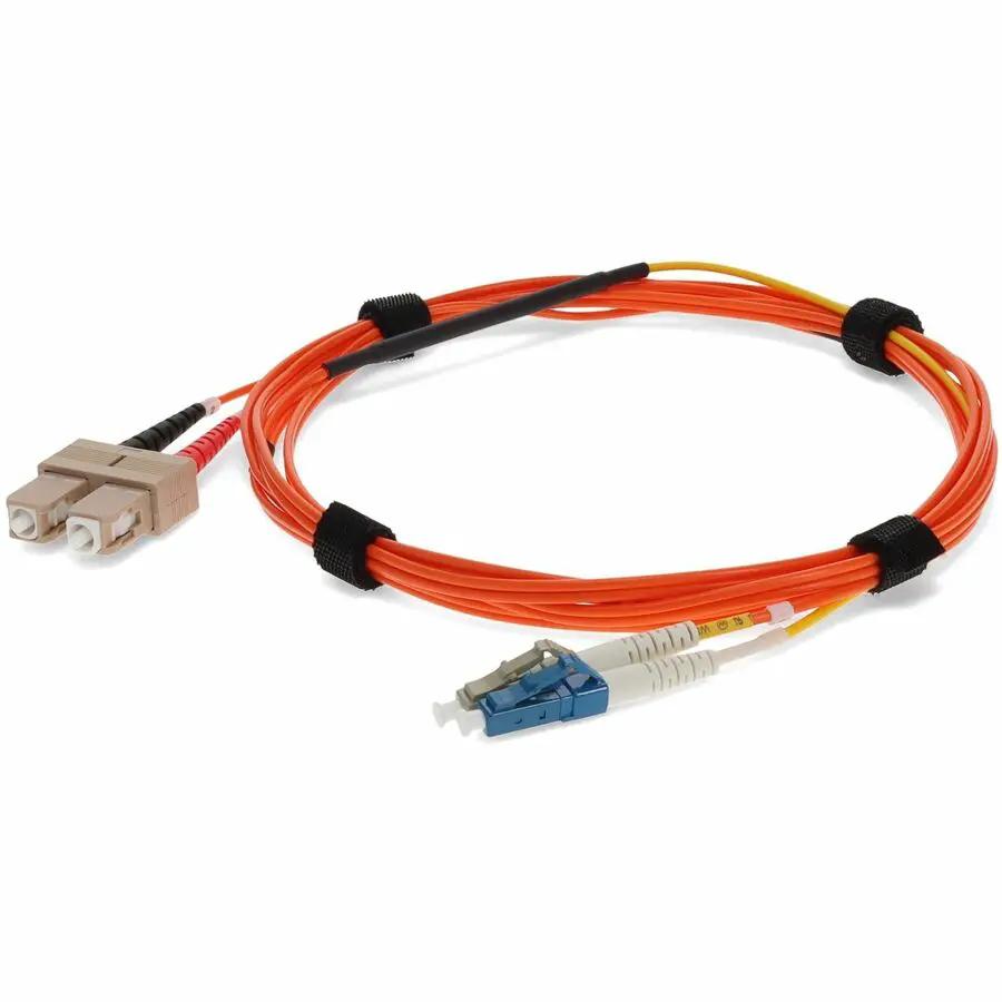 AddOn 2M LC to SC Duplex Fiber Optic Riser Cable – OM1 & OS1 Multimode, Orange, M/M by ADDON