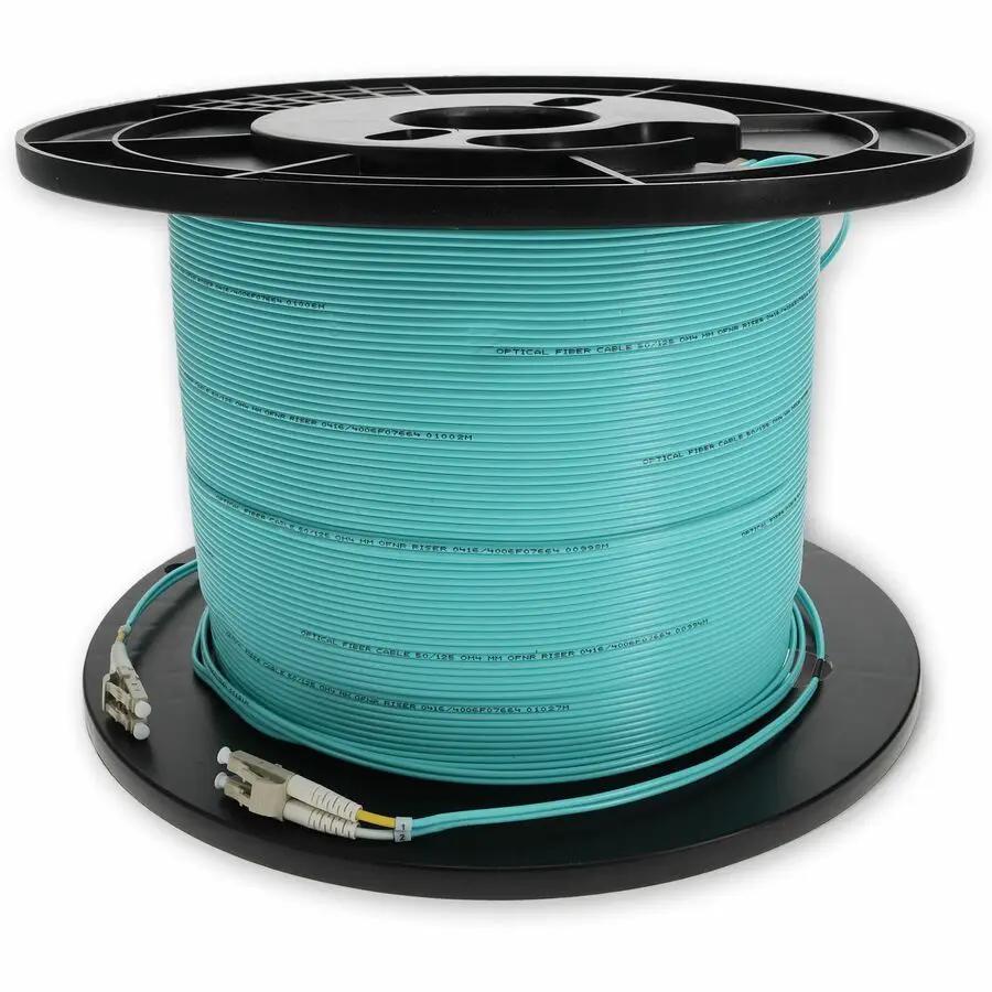 AddOn 75m LC to LC Aqua OM3 Duplex Riser Fiber Optic Patch Cable by AddOn