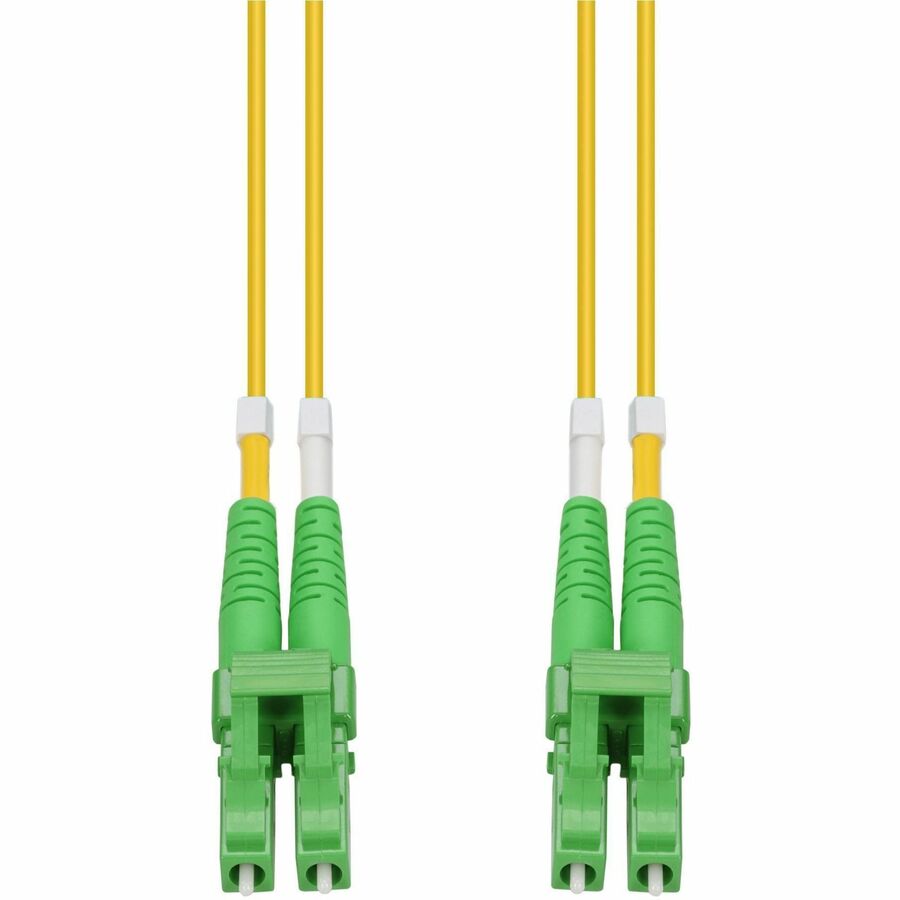 AddOn 15m OS2 Duplex Fiber Patch Cable with Riser-Rated OFNR Jacket - Yellow, SMF, Green Connectors