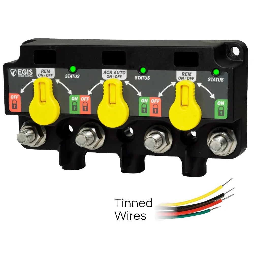 Egis Mobile Electric XD Series Triple Flex 2 Relay with Knobs and Tinned Wires – High-Current Multi-Battery Management System