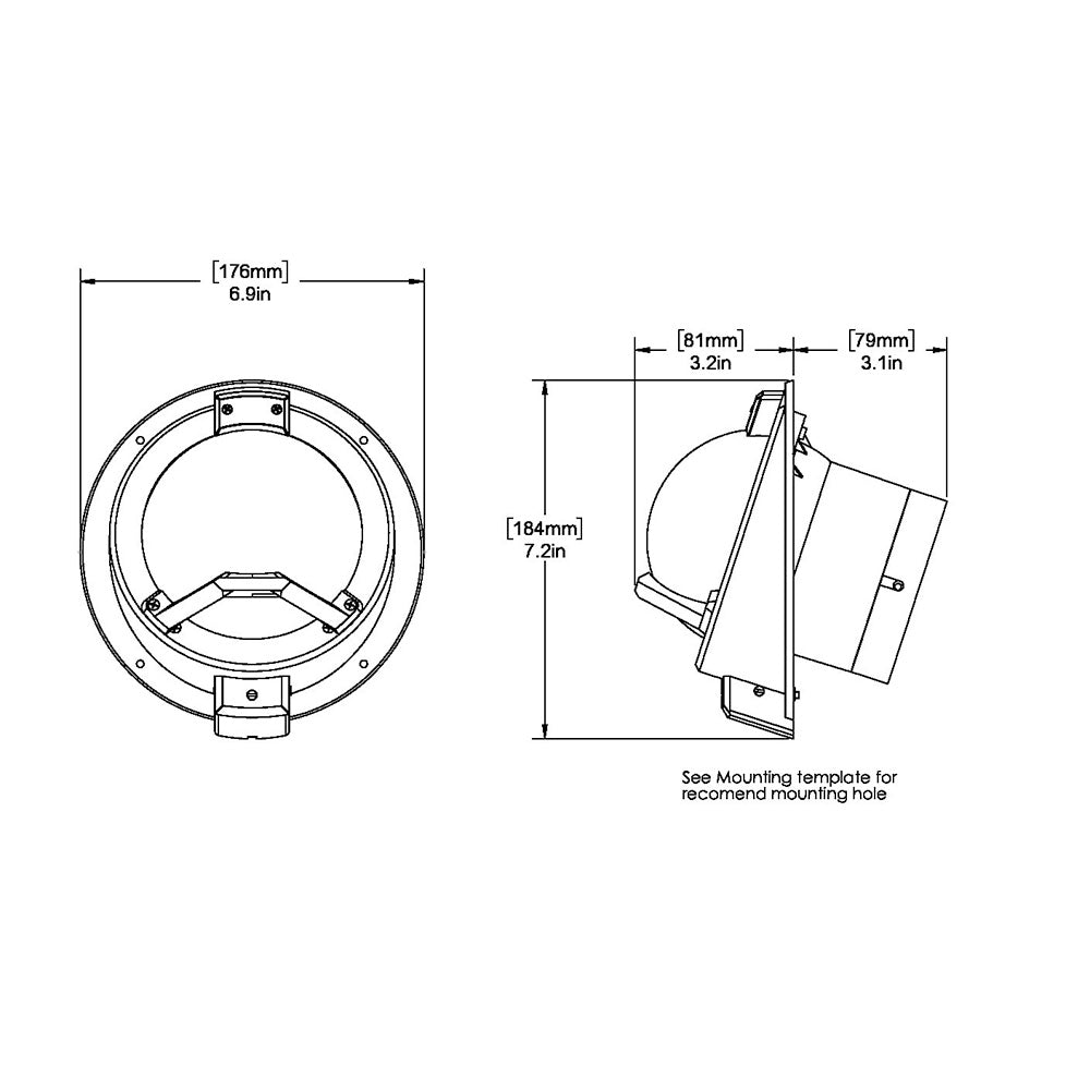 Ritchie BN-202 Navigator Compass for Bulkhead Mounting with Built-in LED Lighting