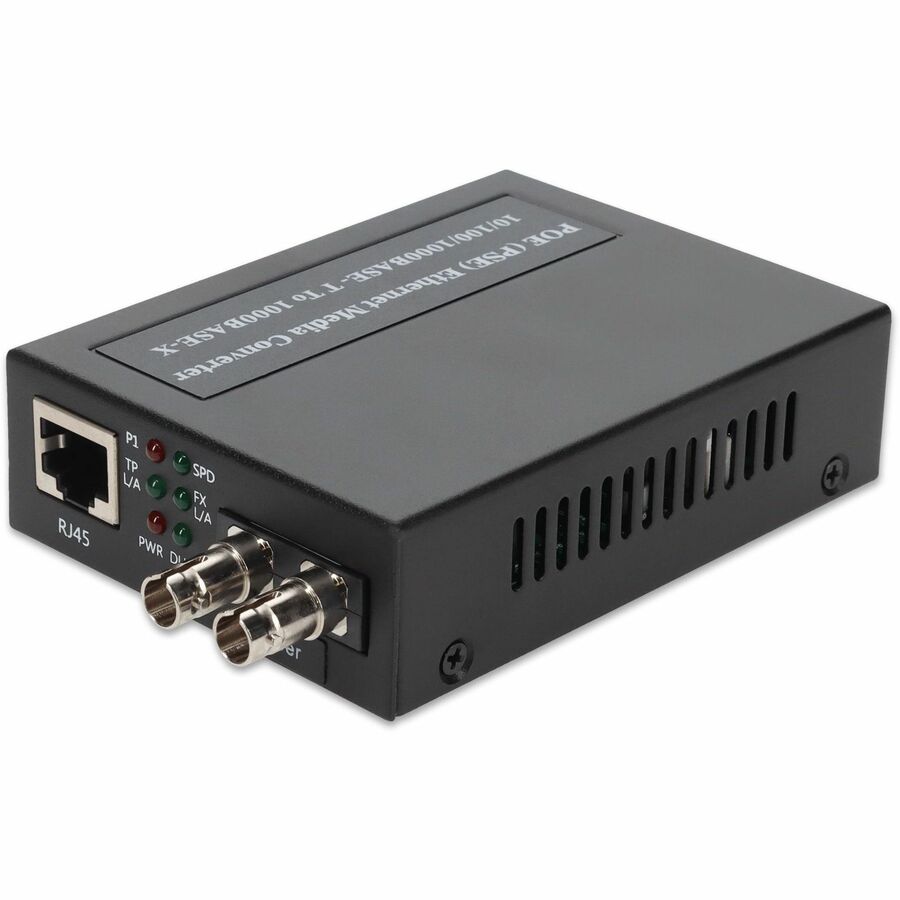 AddOn 1GBS 1 RJ-45 to 1 ST Port PoE+ Media Converter Model ADD-GMCP50-MX-ST
