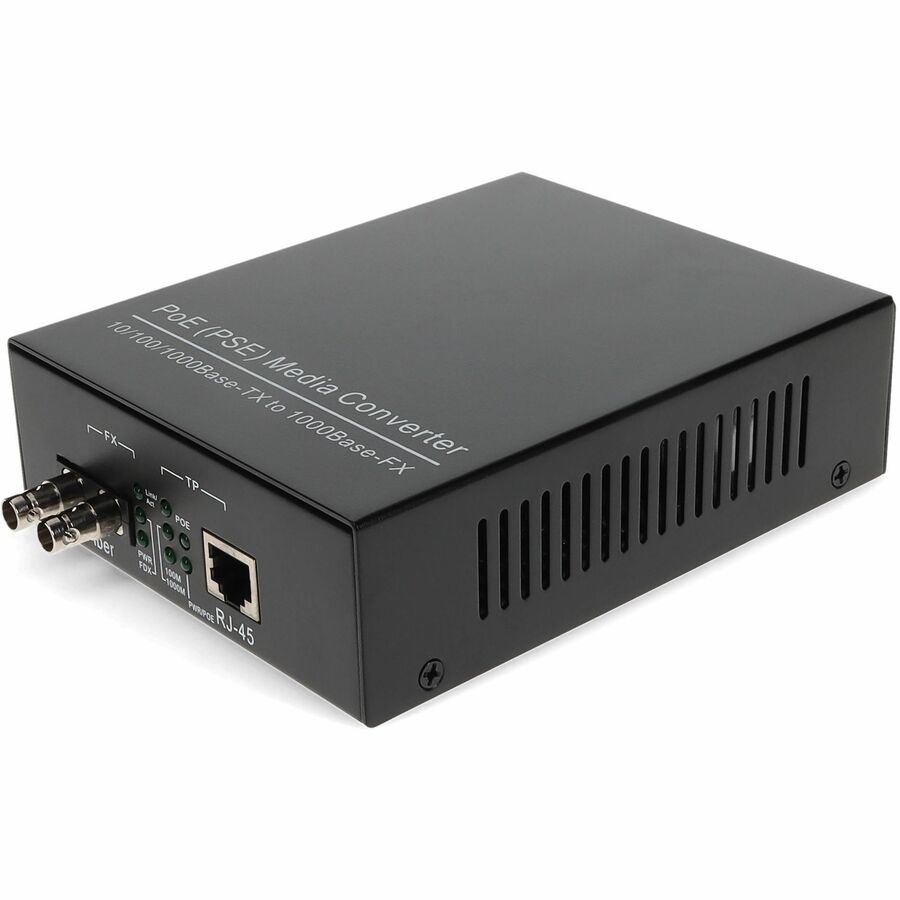 AddOn 1GBS 1 RJ-45 to 1 ST Port POE Media Converter (Part No: ADD-GMCP-SX-5ST-ET)