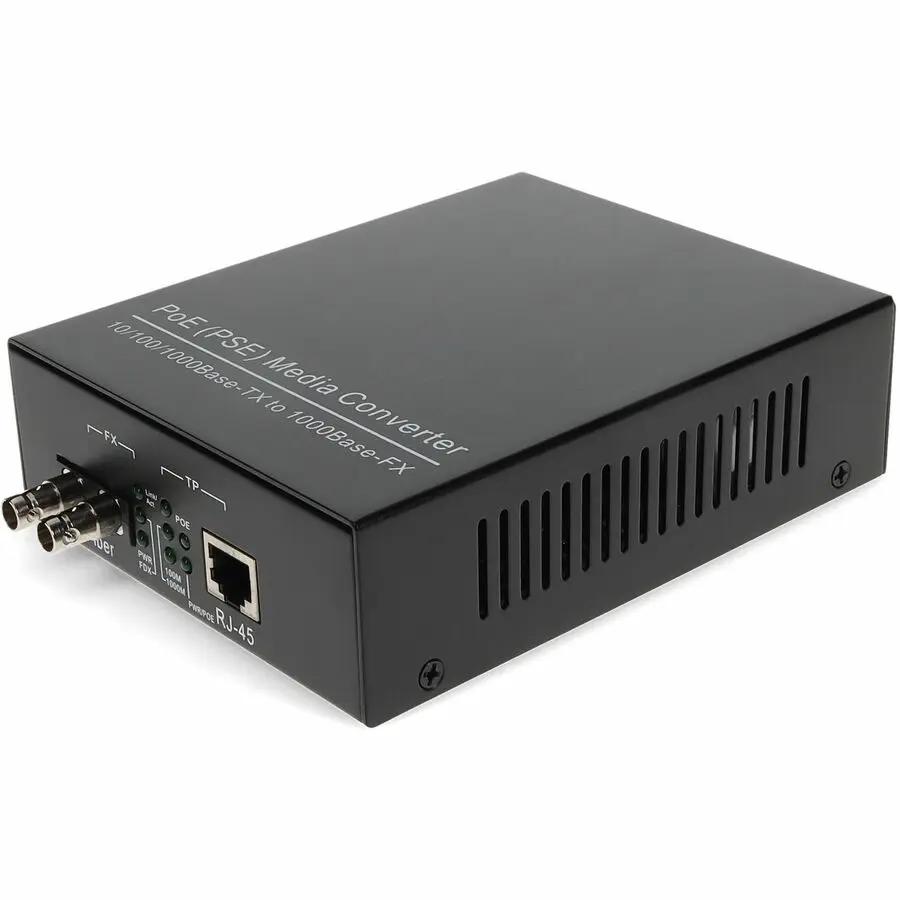 AddOn 1GBS 1 RJ-45 to 1 ST Port POE Media Converter (Part No: ADD-GMCP-SX-5ST-ET)