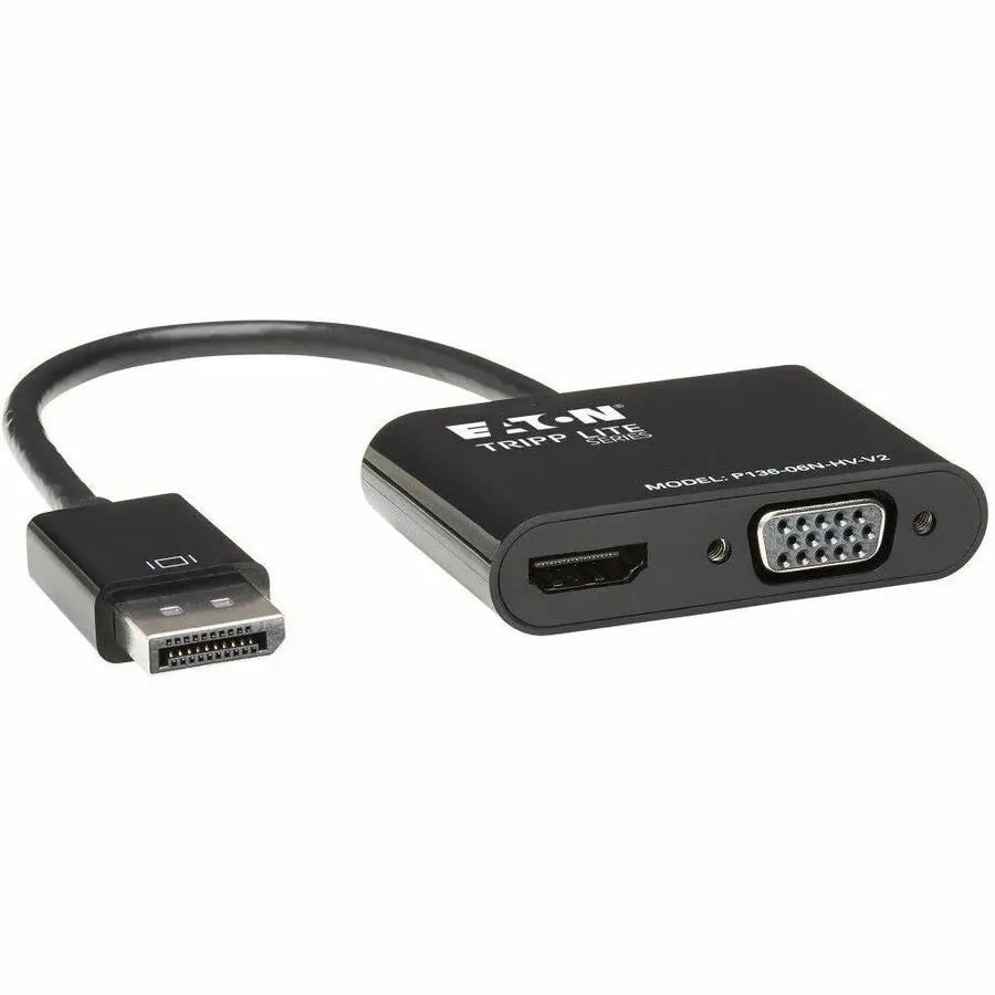 Eaton Tripp Lite Series DisplayPort 1.2 to VGA/HDMI All-in-One Converter Adapter, Model P136-06N-HV-V2