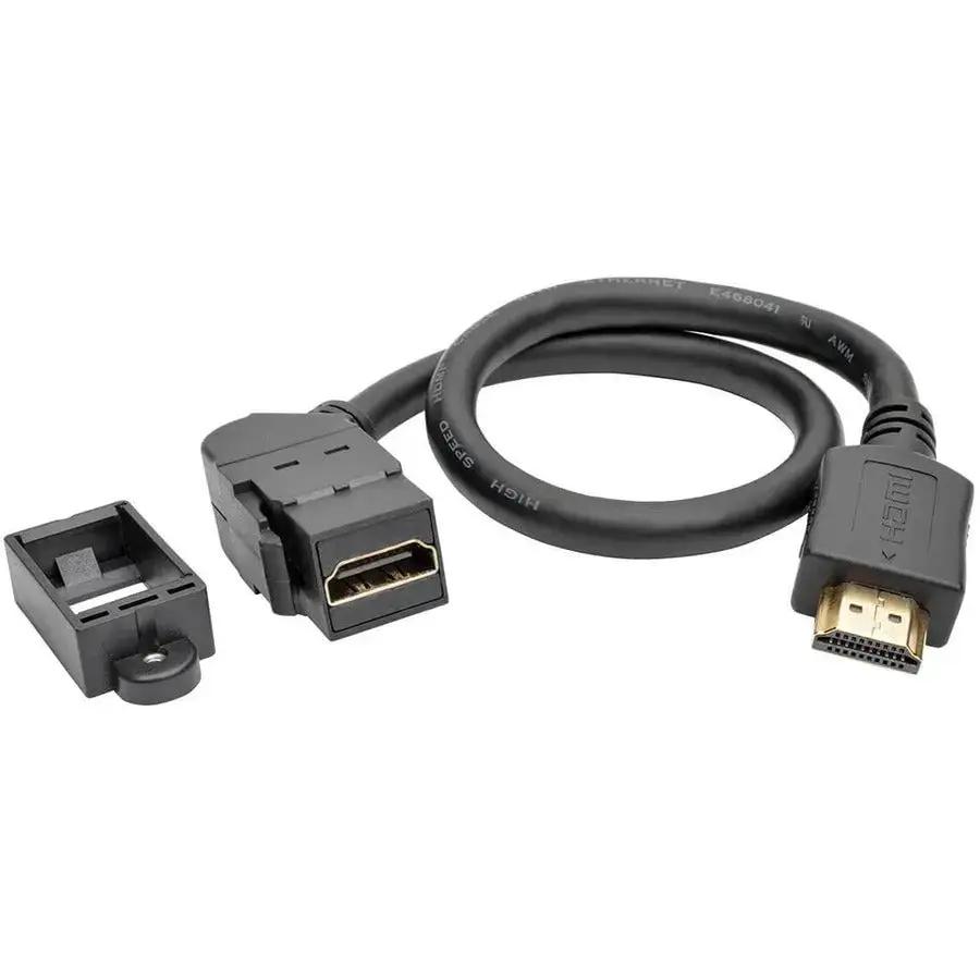 Eaton Tripp Lite Series P162-001-KPA-BK 1 ft HDMI Extension Cable with Ethernet and Panel Mount Adapter by EATON TRIPP LITE SERIES CONNECTIVIT