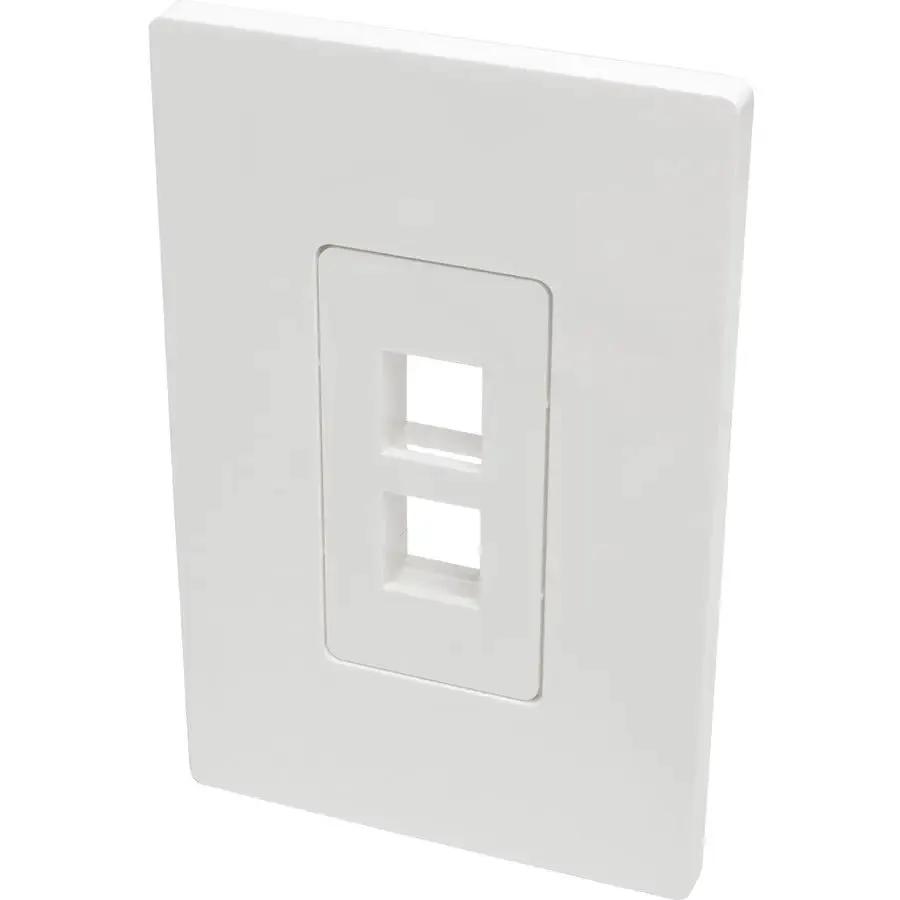 Eaton Corporation Tripp Lite N080-102 2-Port Single-Gang Universal Keystone Wallplate for Ethernet, HDMI, USB, and Audio/Video Connections by Eaton Corporation