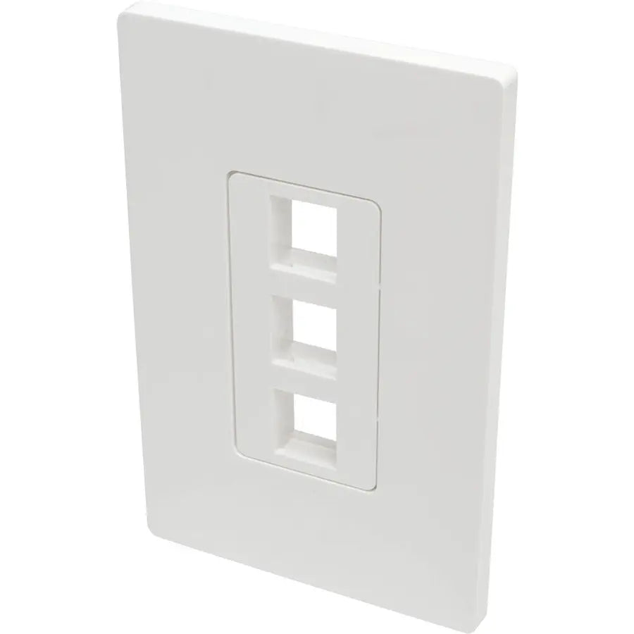 Eaton Tripp Lite Series 3-Port Keystone Single-Gang Faceplate, White, TAA Compliant