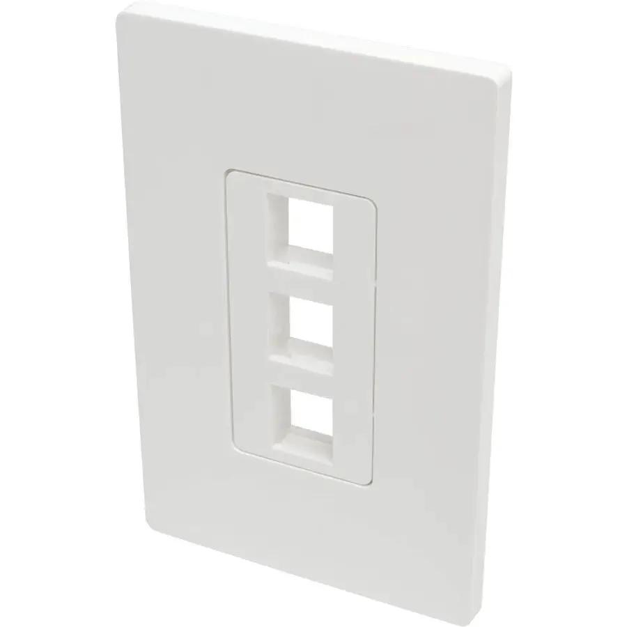 Eaton Tripp Lite Series 3-Port Keystone Single-Gang Faceplate, White, TAA Compliant by Eaton Corporation