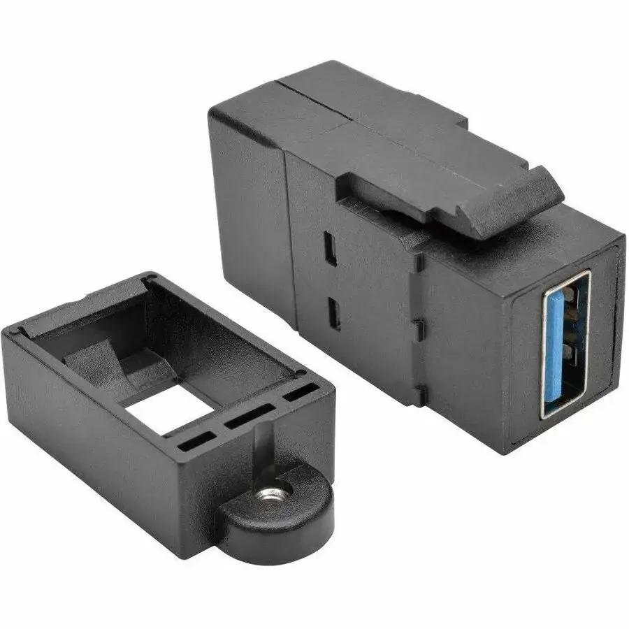 Eaton Tripp Lite Series USB 3.0 All-in-One Keystone/Panel Mount Coupler (U325-000-KP-BK), Black by Eaton Corporation