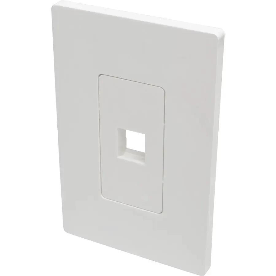 Eaton Corporation Tripp Lite N080-101 1-Port Single-Gang Universal Keystone Wallplate - White by Eaton Corporation