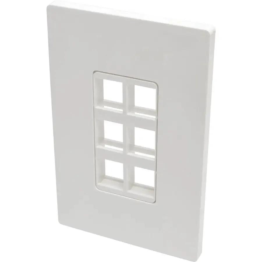 Eaton Tripp Lite Series 6-Port Single-Gang Keystone Wallplate, White (N080-106) by Eaton Corporation