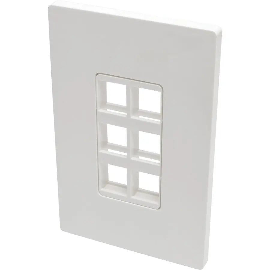 Eaton Tripp Lite Series N080-106 6-Port Single-Gang Universal Keystone Wallplate in White