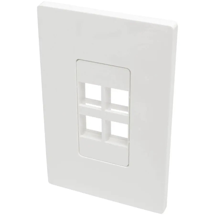 Eaton Corporation Tripp Lite N080-104 4-Port Single-Gang Universal Keystone Wallplate for Cat5e/6, USB, HDMI, DisplayPort, RCA
