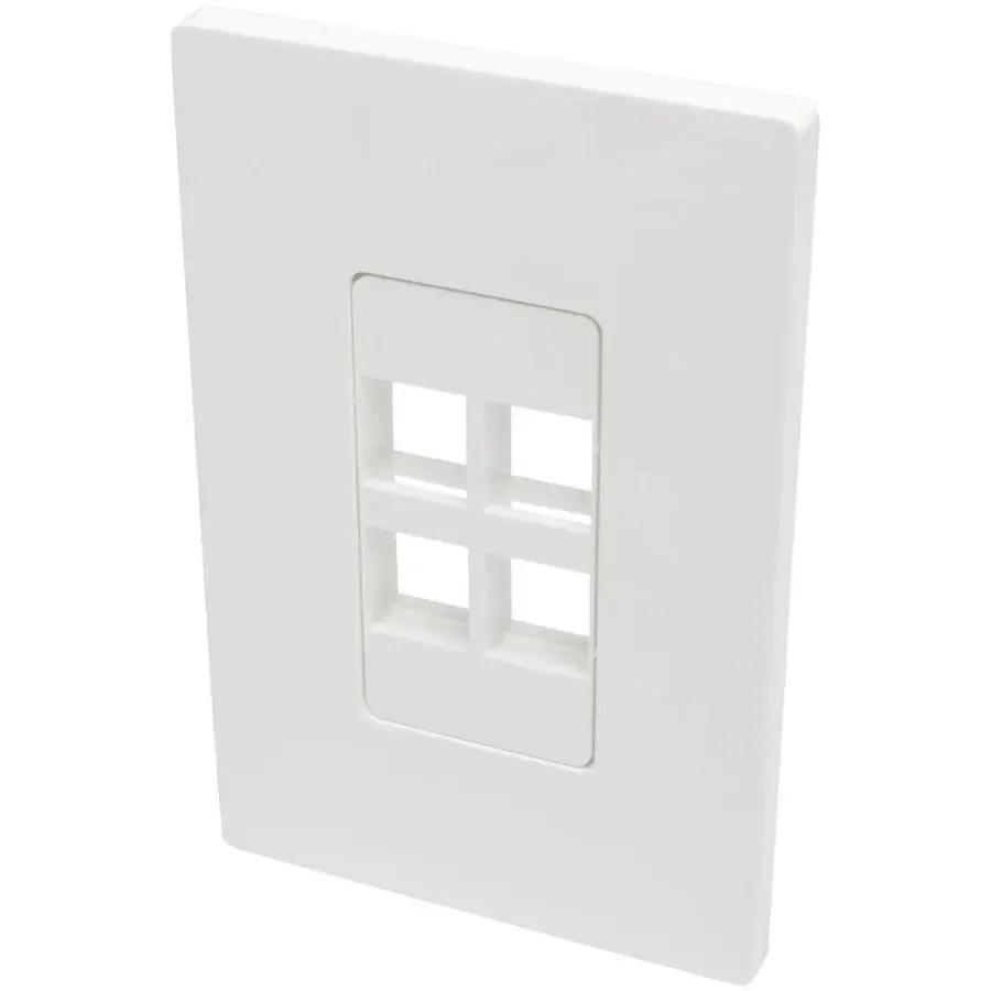 Eaton Corporation Tripp Lite N080-104 4-Port Single-Gang Universal Keystone Wallplate for Cat5e/6, USB, HDMI, DisplayPort, RCA by Eaton Corporation