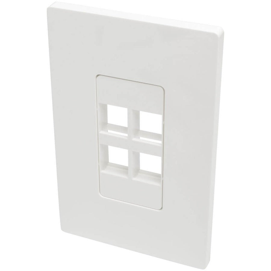 Tripp Lite by Eaton N080-104 4-Port Single-Gang Universal Keystone Wallplate, White