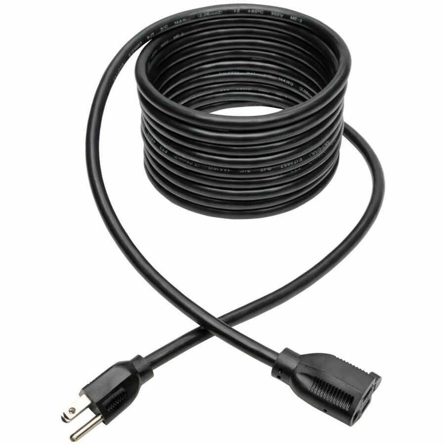 Eaton Tripp Lite P024-015 Heavy-Duty Power Extension Cord, 15A, 120V, 14 AWG, NEMA 5-15P to NEMA 5-15R, 15 ft., Black