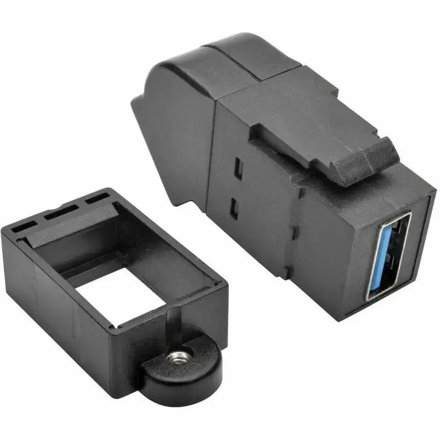 Eaton Tripp Lite Series U325-000-KPA-BK USB 3.0 All-in-One Keystone/Panel Mount Angled Coupler, Black by Eaton Corporation