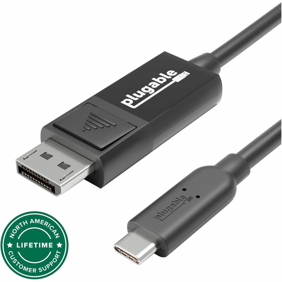 Plugable USBC-DP USB-C to DisplayPort Bi-Directional Adapter Cable, 6 ft, 4K 60Hz