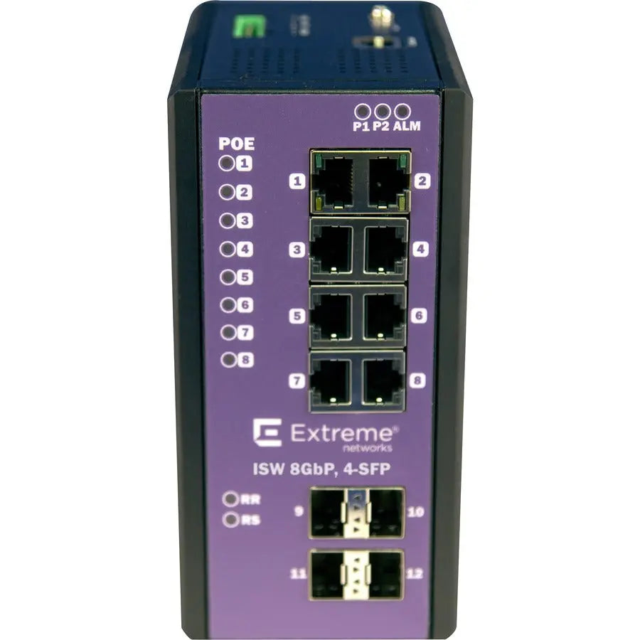 Extreme Networks ISW 8GBP, 4-SFP Ethernet Switch for Industrial Networking