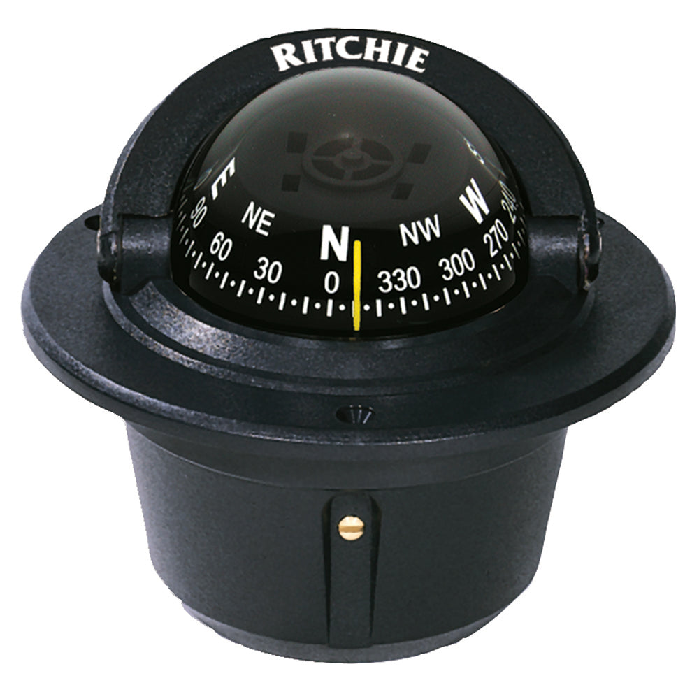 Ritchie F-50 Explorer Compass - Flush Mount - Black for Marine and Off-Road Navigation