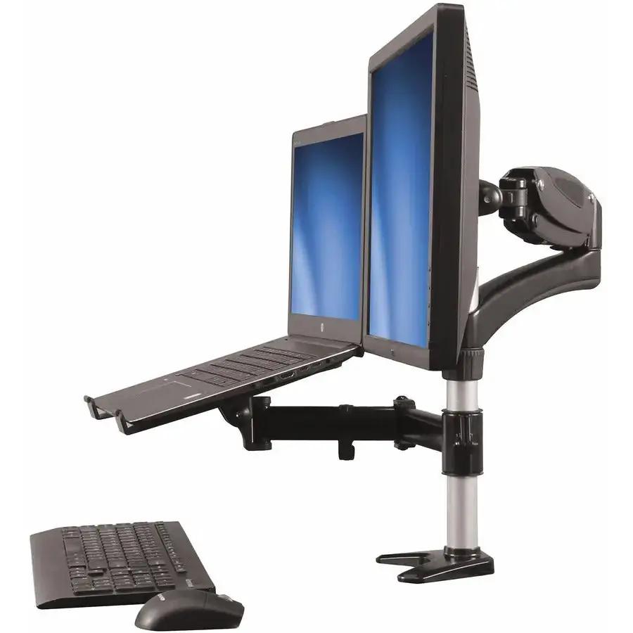 StarTech.com ARMUNONB Dual Monitor and Laptop Mount for 15-27 Inch Displays with Adjustable Height and Portrait Rotation by StarTech.com