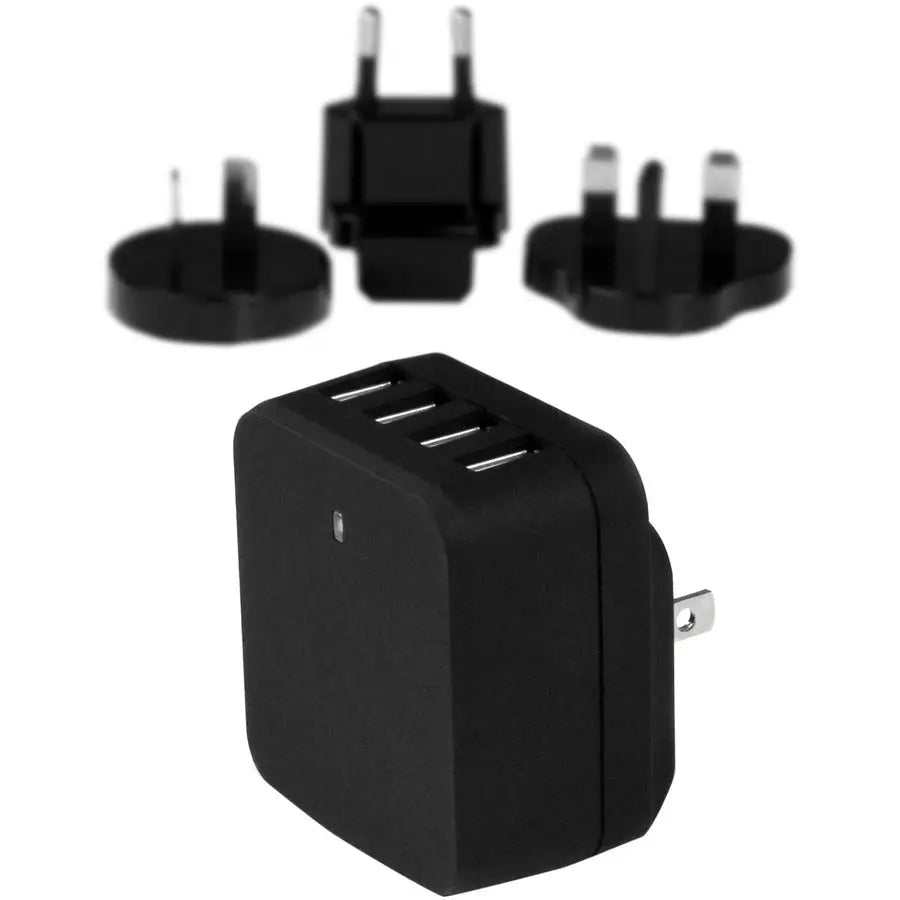 StarTech.com USB4PACBK 4-Port Travel USB Wall Charger with Universal Power Adapter
