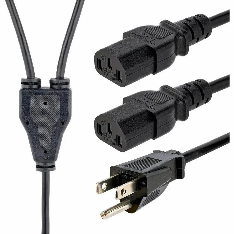 StarTech.com PXT101Y10 10 ft. NEMA 5-15P to 2x IEC 60320 C13 Power Splitter Cord by StarTech.com