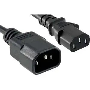 ENET C13 to C14 Power Extension Cord - 3 ft Black, 250V, 18 AWG, 10A by NSI Industries