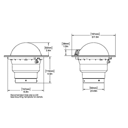 Ritchie SS-5000 SuperSport Compass - Flush Mount with PowerDamp Plus Dial and 12V LED Lighting