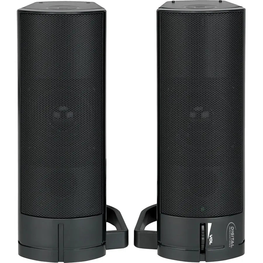 Digital Innovations AcoustiX 4330200 2.0 Sound Bar Speaker - Compact USB-Powered Stereo with Convertible Design in Black