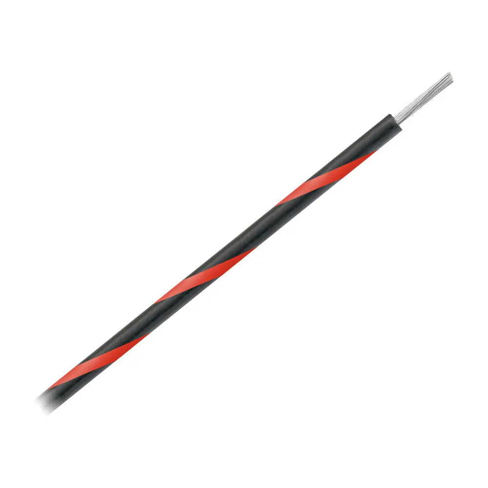 Pacer 16 AWG Gauge Striped Marine Wire 1000 ft. Spool - Black with Red Stripe