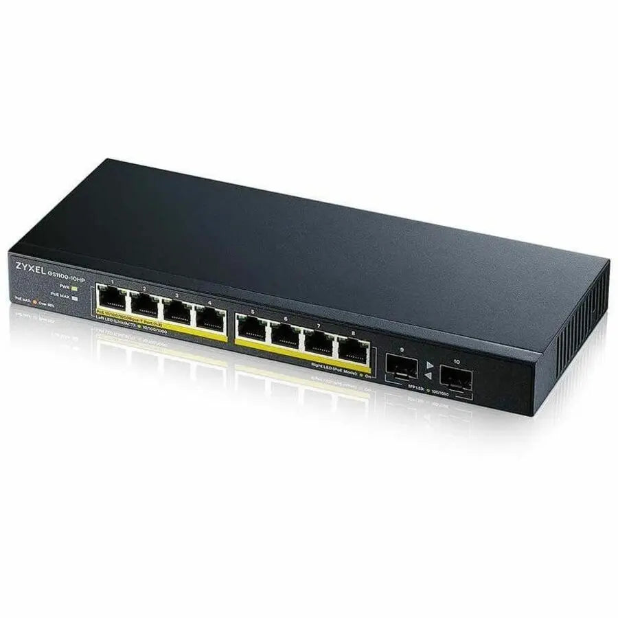 ZYXEL GS1100-10HP 8-Port Gigabit PoE Switch with 2 SFP Uplinks