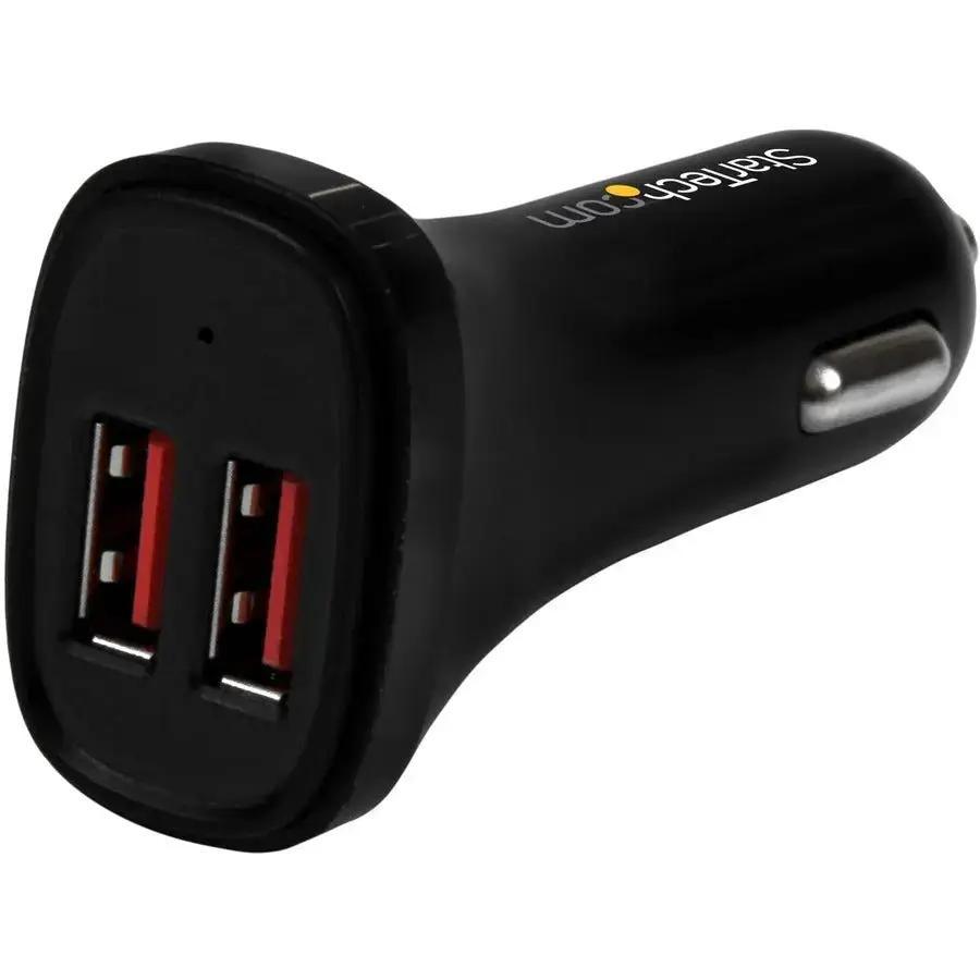 StarTech.com Dual Port USB Car Charger - 24W/4.8A - Black, Part Number USB2PCARBKS by StarTech.com