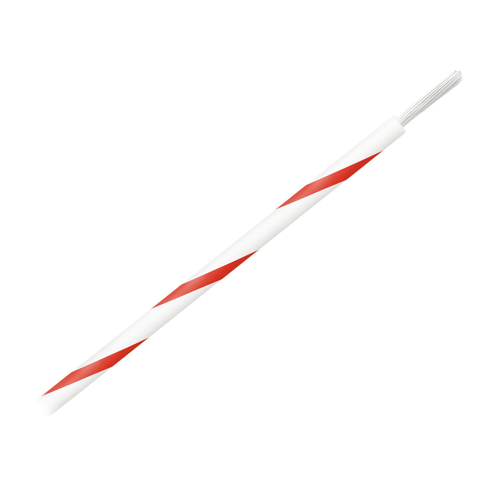 Pacer 16 AWG Gauge Striped Marine Wire 500 ft. Spool - White with Red Stripe by Pacer