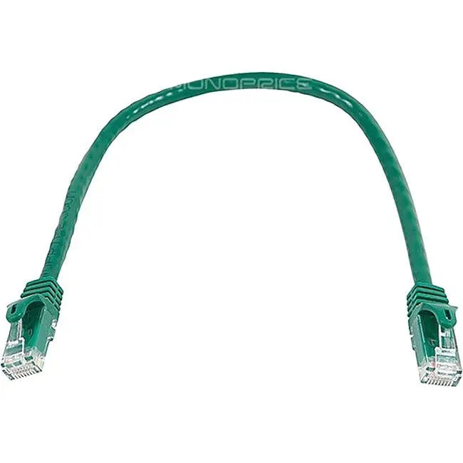 Monoprice FLEXboot Series Cat6 24AWG UTP Ethernet Patch Cable, 1ft Green