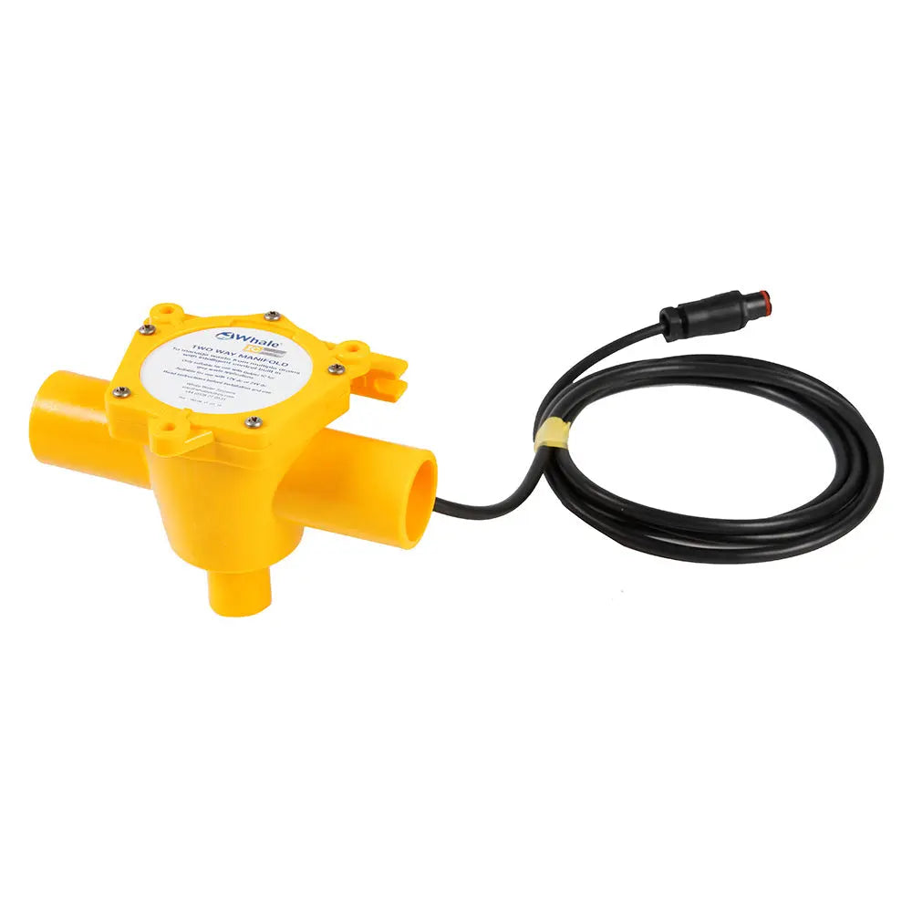 Whale Marine WM3884B 2-Way Waste Manifold with 12 ft Cable and 1-1/2 inch Ports