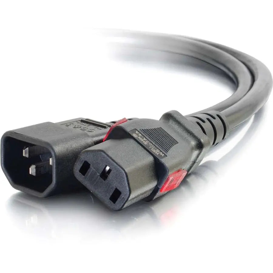 Legrand Group C2G 10ft Locking C14 to C13 Power Cord - 10A 250V Black Extension Cable