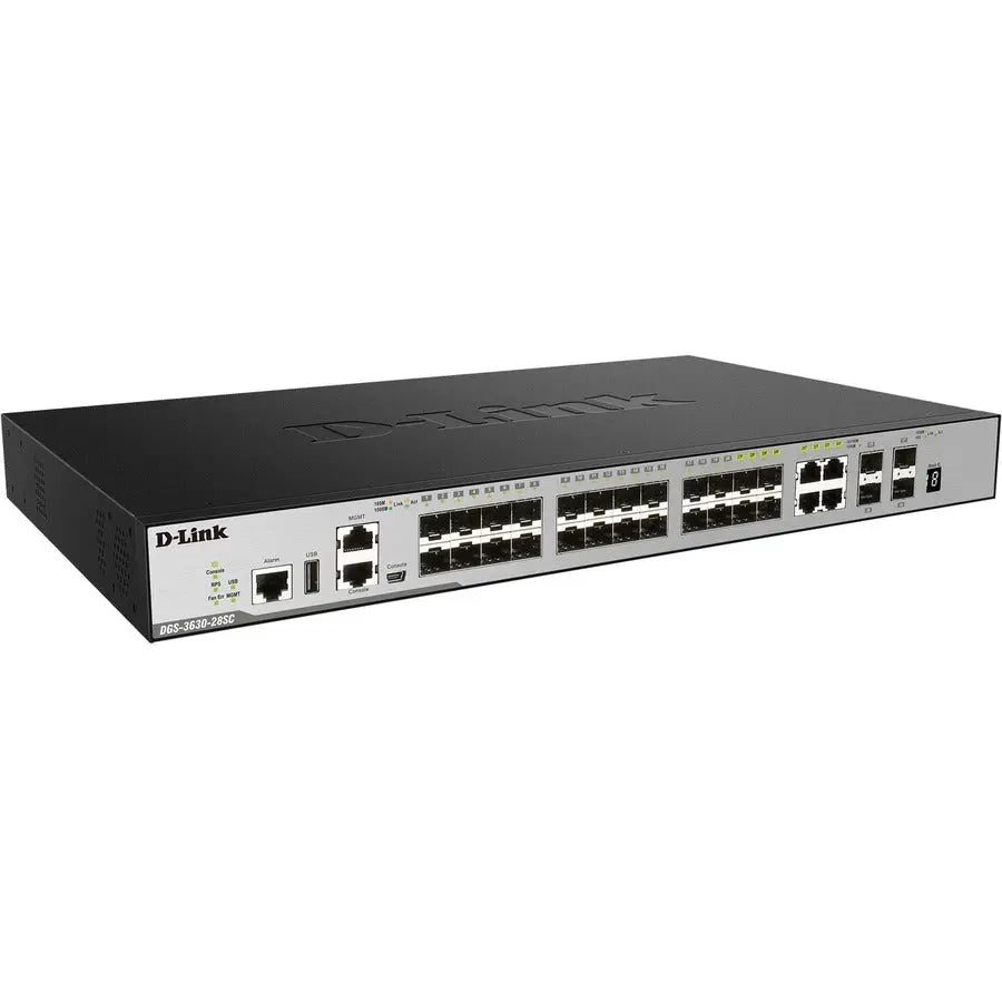 D-Link DGS-3630-28SC 28-Port Layer 3 Stackable Managed Gigabit Switch with 4 10GbE Ports