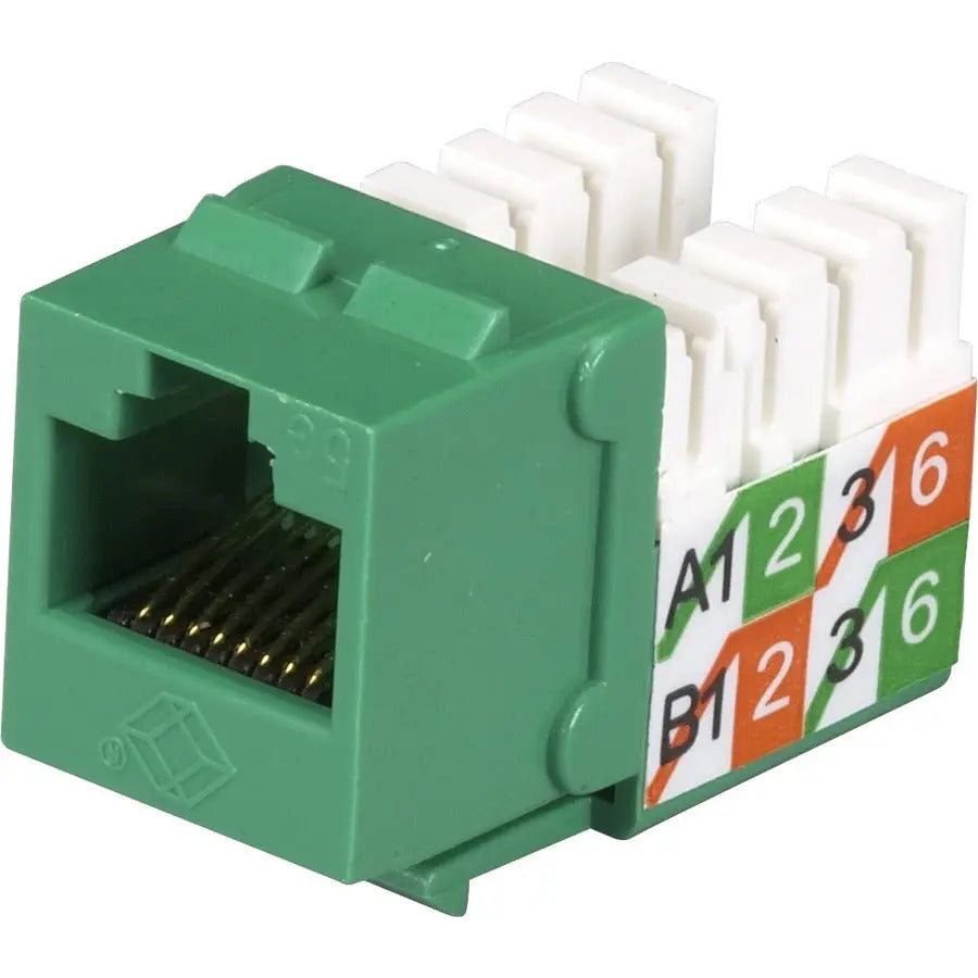 Black Box GigaBase2 CAT5e Jack - Universal Wiring, Green, Single-Pack