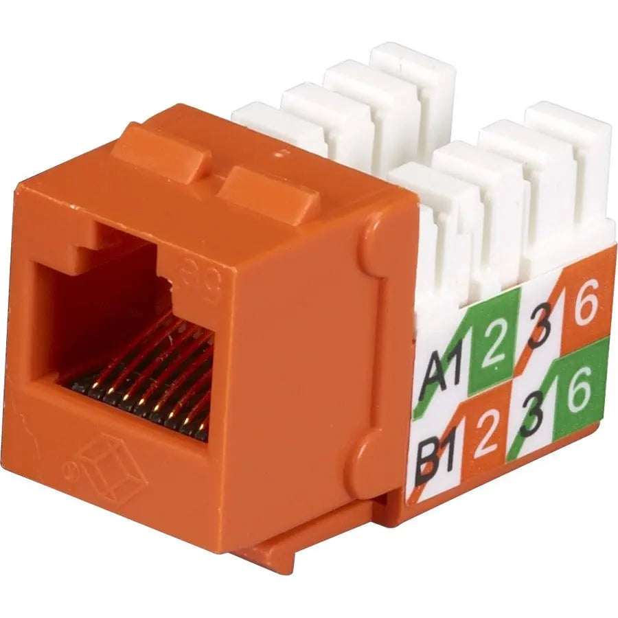Black Box GigaBase2 CAT5e Jack - Universal Wiring, Orange, Single-Pack