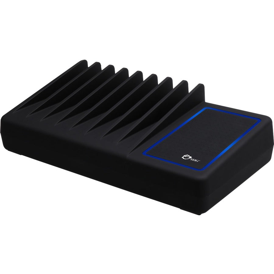 SIIG 10-Port USB Charging Station with Ambient Light Deck - Efficient Multi-Device Charger