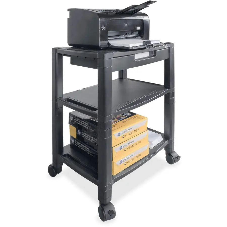 Kantek Mobile 3-Shelf Printer and Fax Stand PS640 with Adjustable Height and Casters