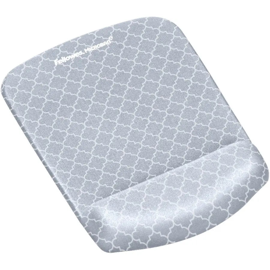 Fellowes PlushTouch Foam Mouse Pad Wrist Support with MICROBAN - Gray Lattice, Part 9549701
