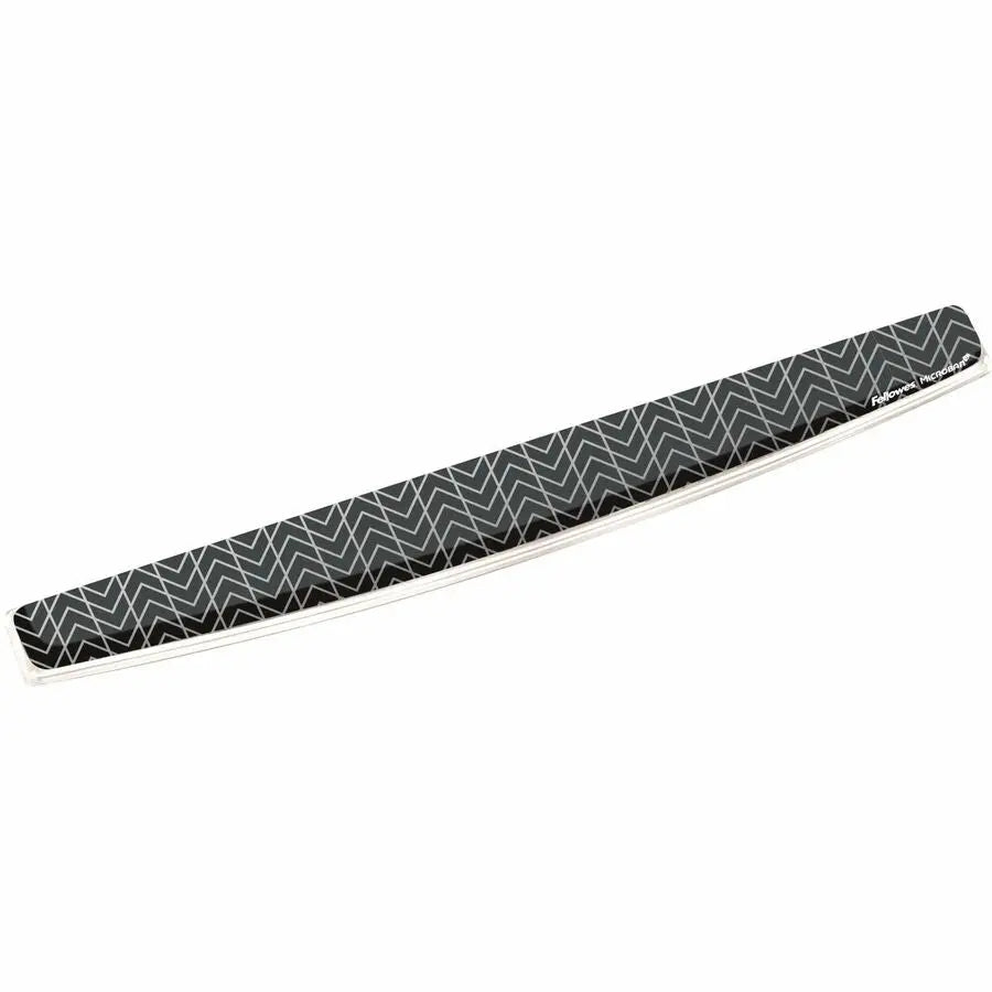 Fellowes Photo Gel Keyboard Wrist Rest with Microban Protection - Chevron Print, White