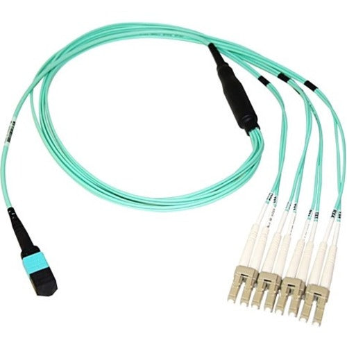 Axiom MP8LCOM3R10M-AX MPO Female to 4 LC Multimode OM3 Fiber Optic Breakout Cable, 32.8 ft