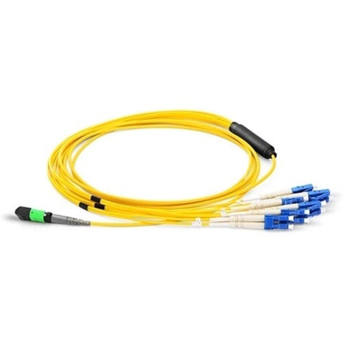 Axiom MP8LCSMR10M-AX MPO Female to 4 LC Male Singlemode Fiber Optic Breakout Cable, 33 ft