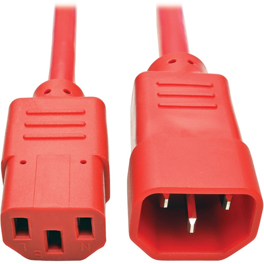 Eaton Corporation Tripp Lite Heavy-Duty Power Extension Cord C13 to C14, 2 Feet, 15A 250V, Red